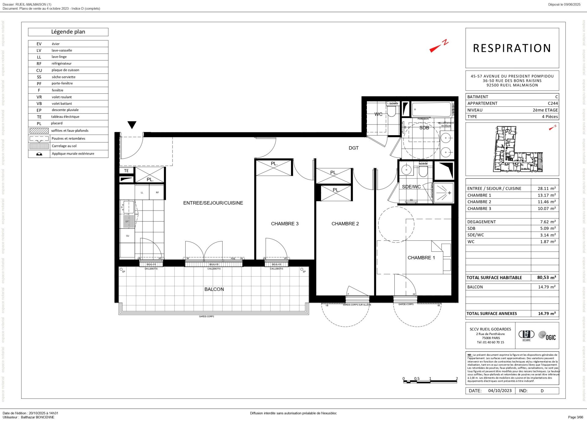 Acheter Appartement 4&nbsp;Pièces 80.53&nbsp;m² Rueil-Malmaison