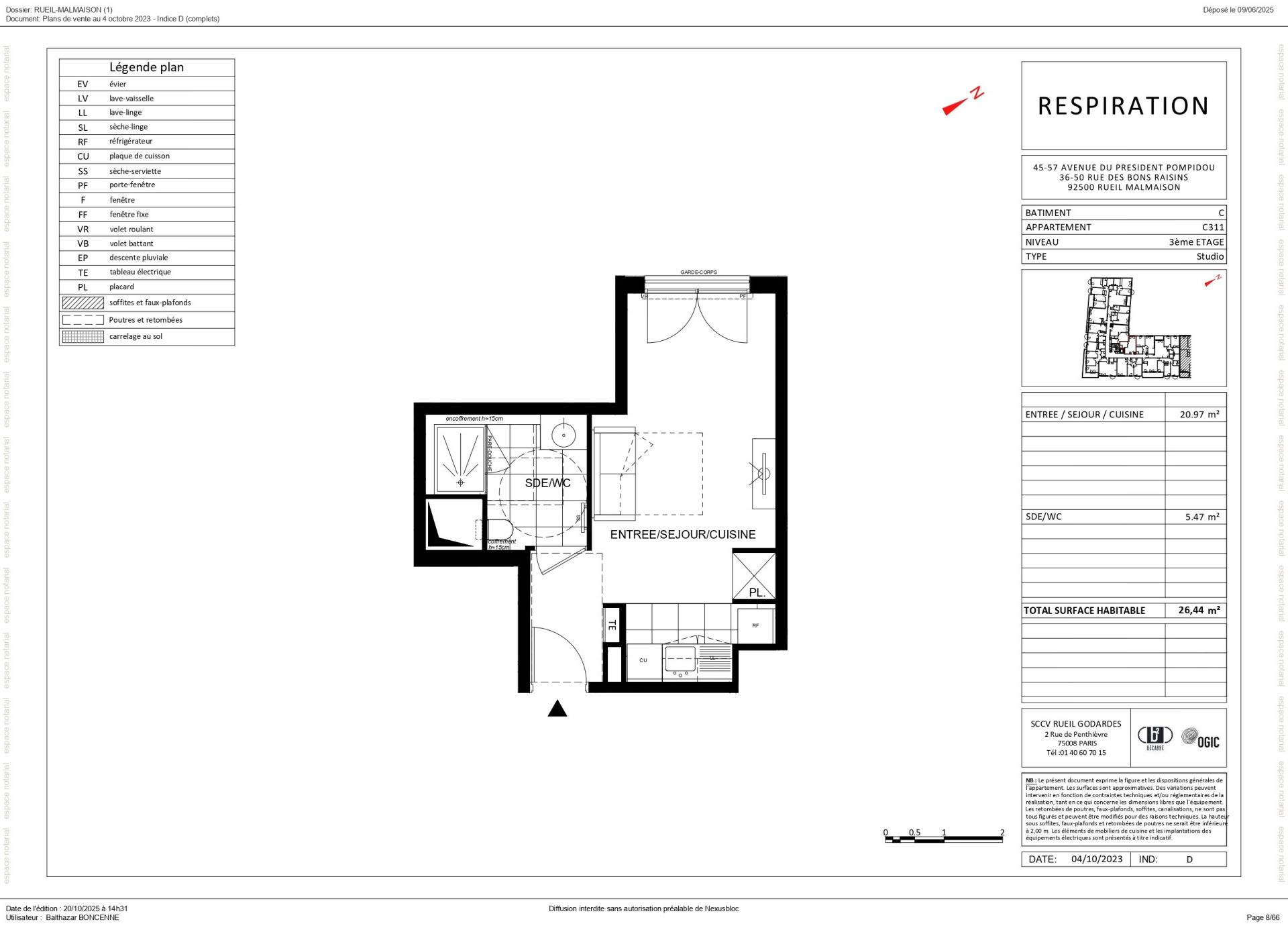 Acheter Appartement 1&nbsp;pièce 26.44&nbsp;m² Rueil-Malmaison