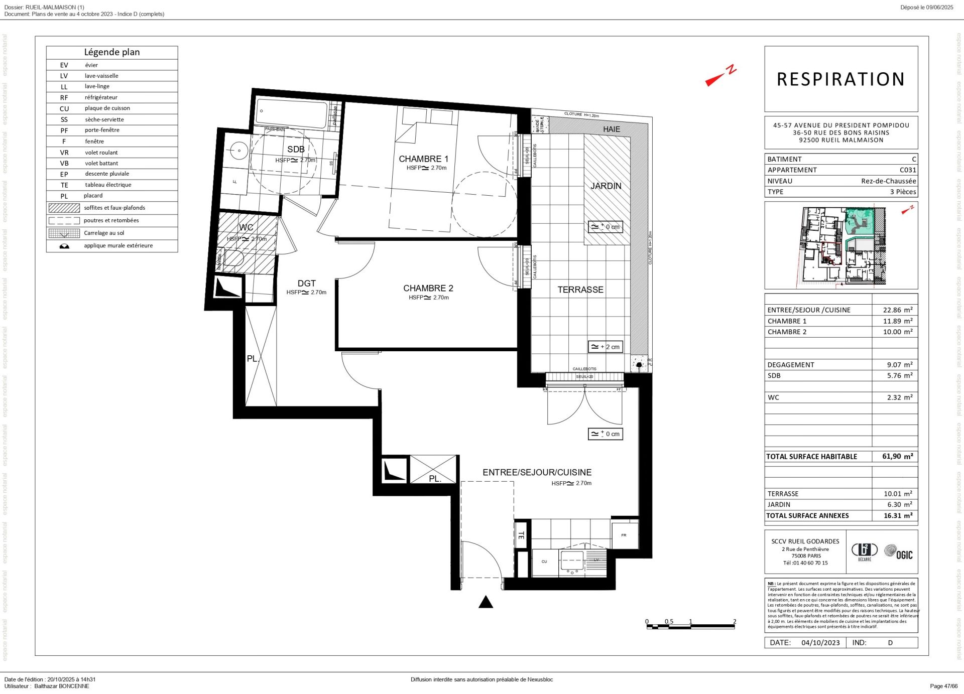Acheter Appartement 3&nbsp;Pièces 61.9&nbsp;m² Rueil-Malmaison