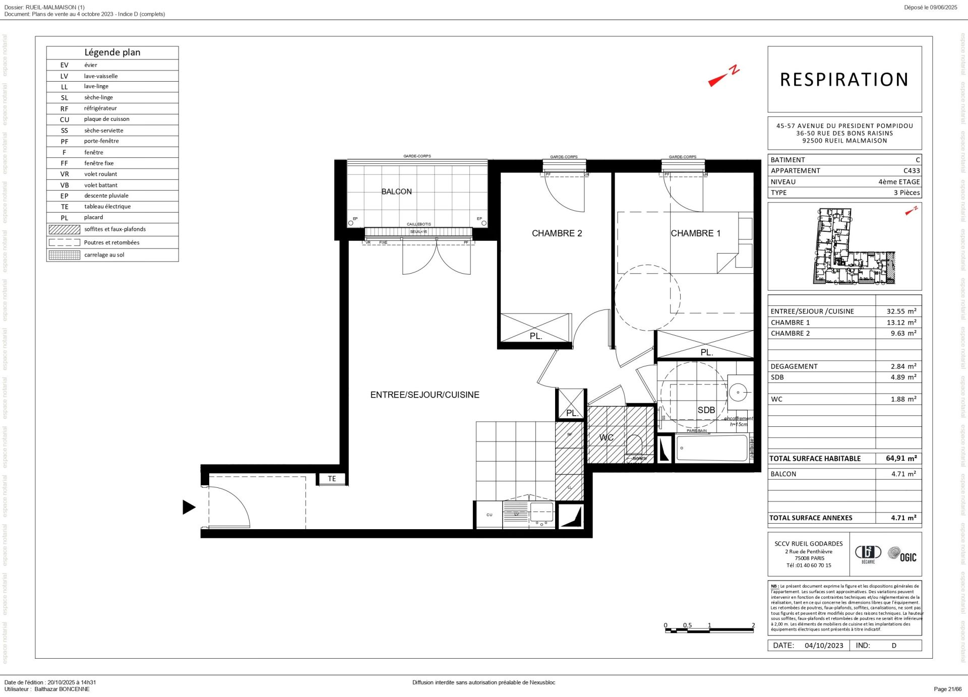 Acheter Appartement 3&nbsp;Pièces 64.91&nbsp;m² Rueil-Malmaison