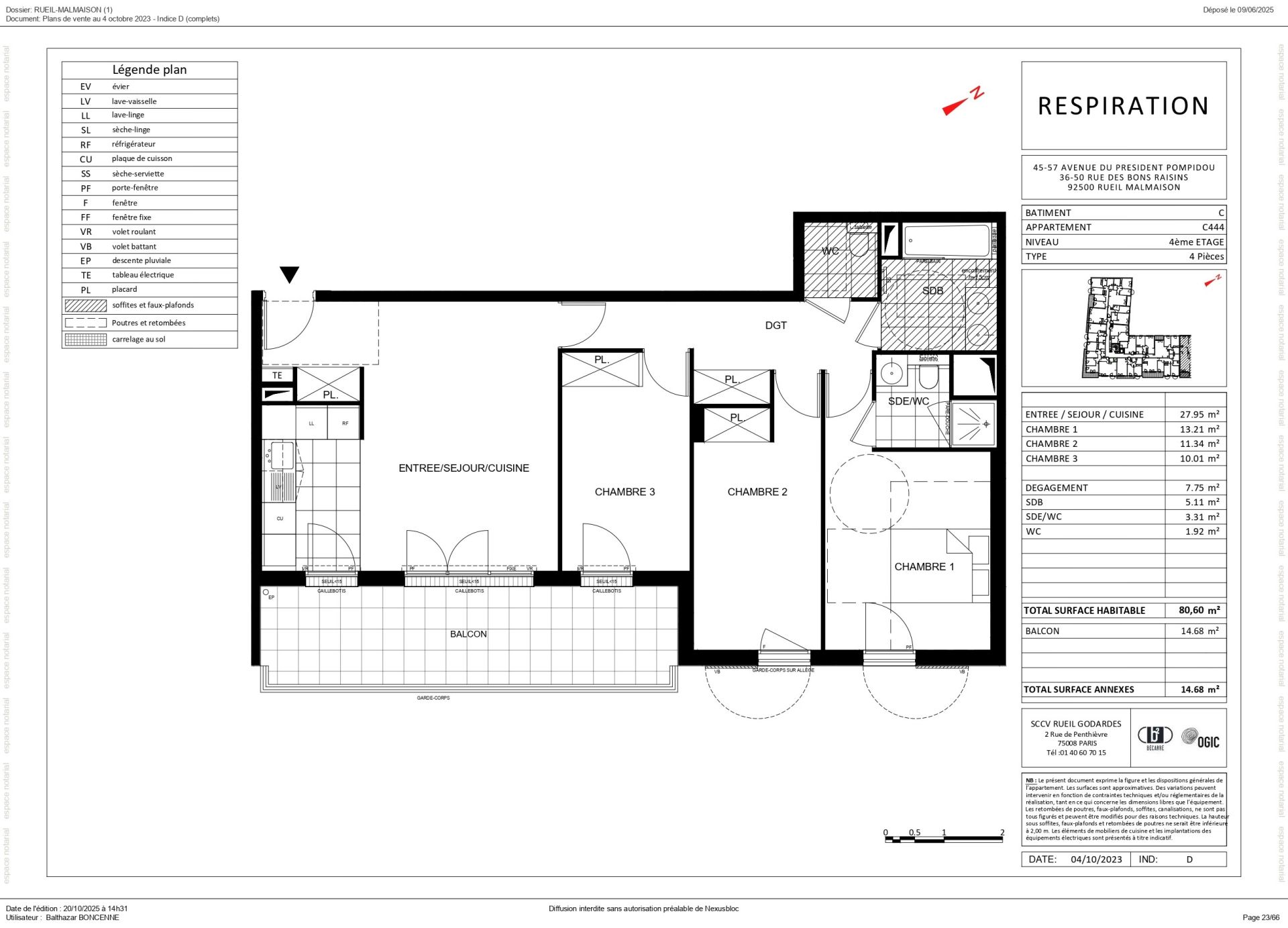Acheter Appartement 4&nbsp;Pièces 80.86&nbsp;m² Rueil-Malmaison