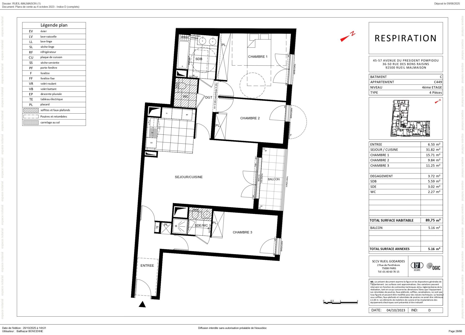 Acheter Appartement 4&nbsp;Pièces 89.75&nbsp;m² Rueil-Malmaison