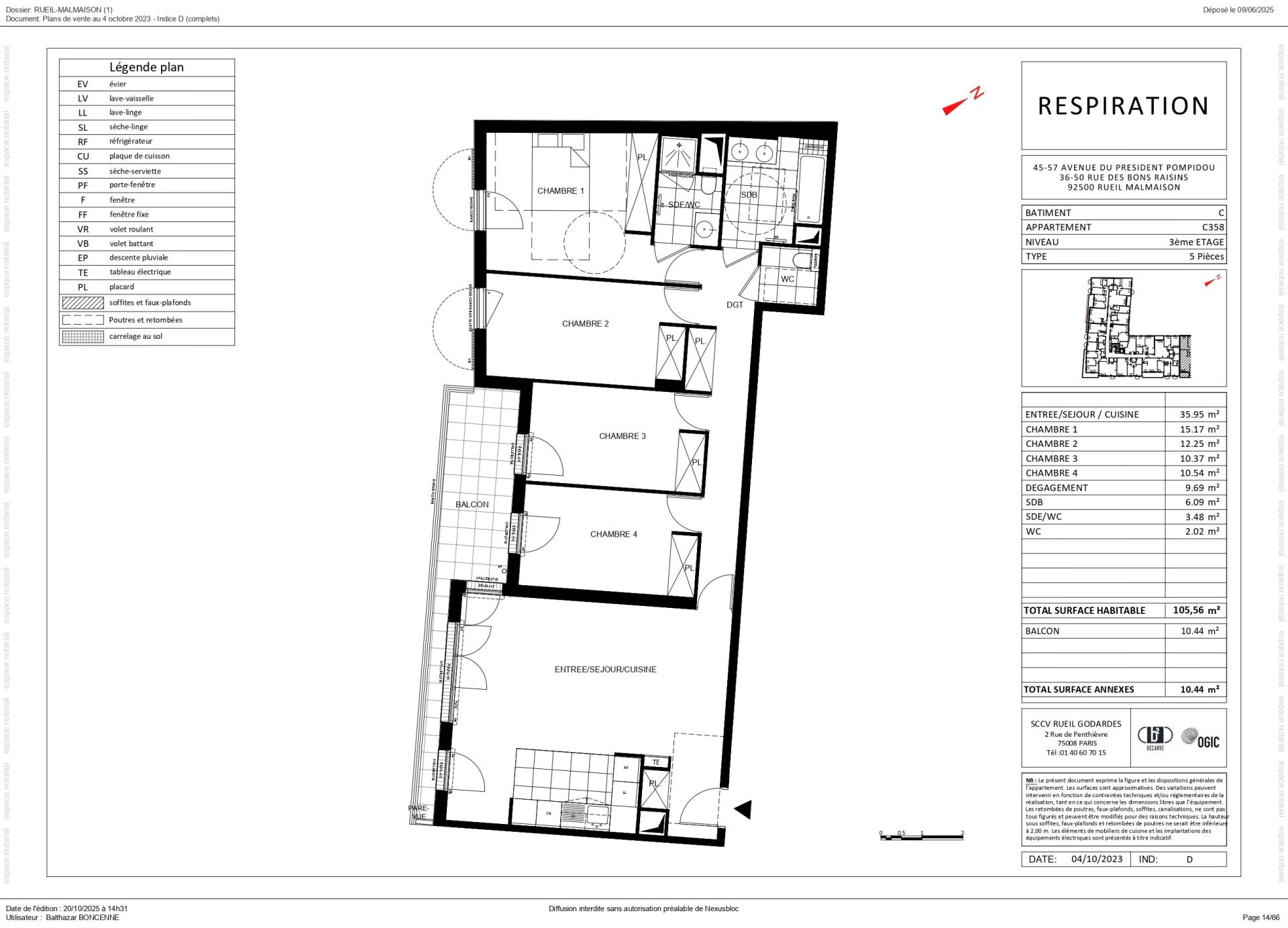 Acheter Appartement 5&nbsp;Pièces 105.56&nbsp;m² Rueil-Malmaison