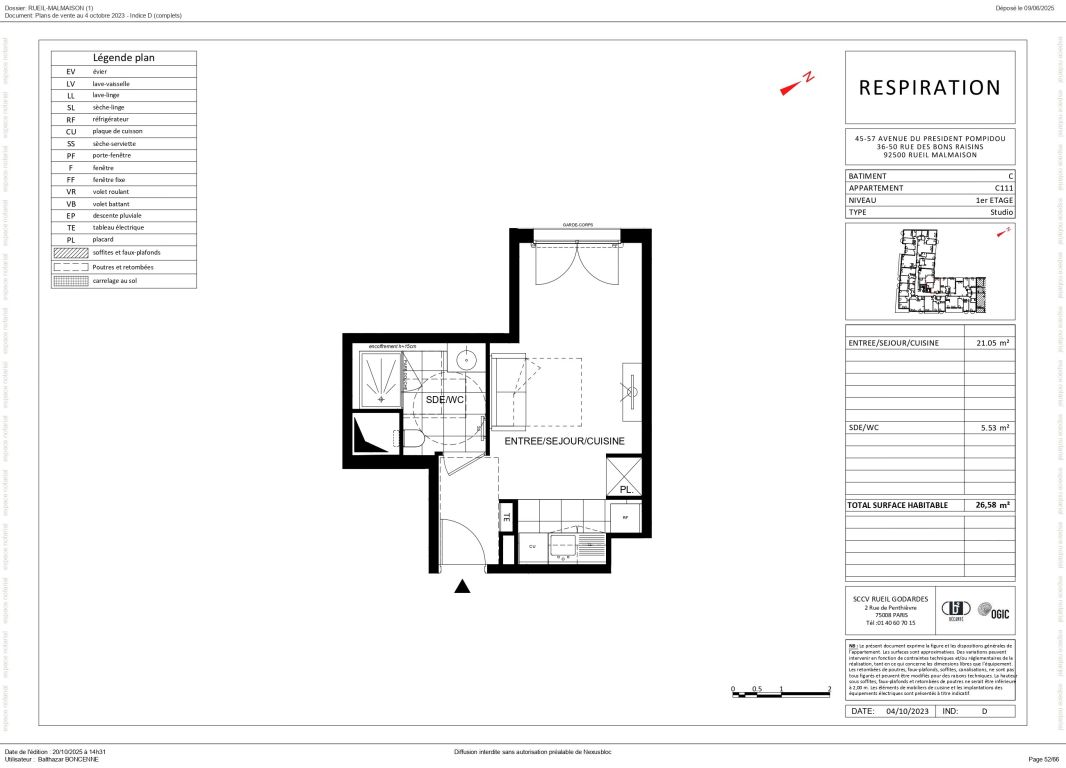appartement 1 pièce en vente sur RUEIL MALMAISON (92500) - Plus de details