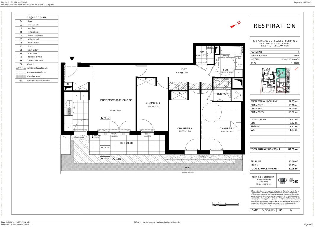 appartement 4 Pièces en vente sur RUEIL MALMAISON (92500) - Plus de details
